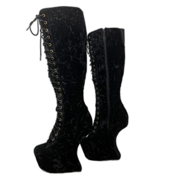Jeffrey Campbell | Walk Tall | Knee High | Black Velvet | Size 8M - Picture 1 of 14